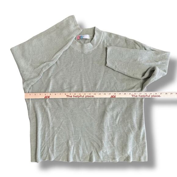FP Beach by Free People Sage Green Waffle Knit Mock Neck Sweater Size M - Picture 3 of 9